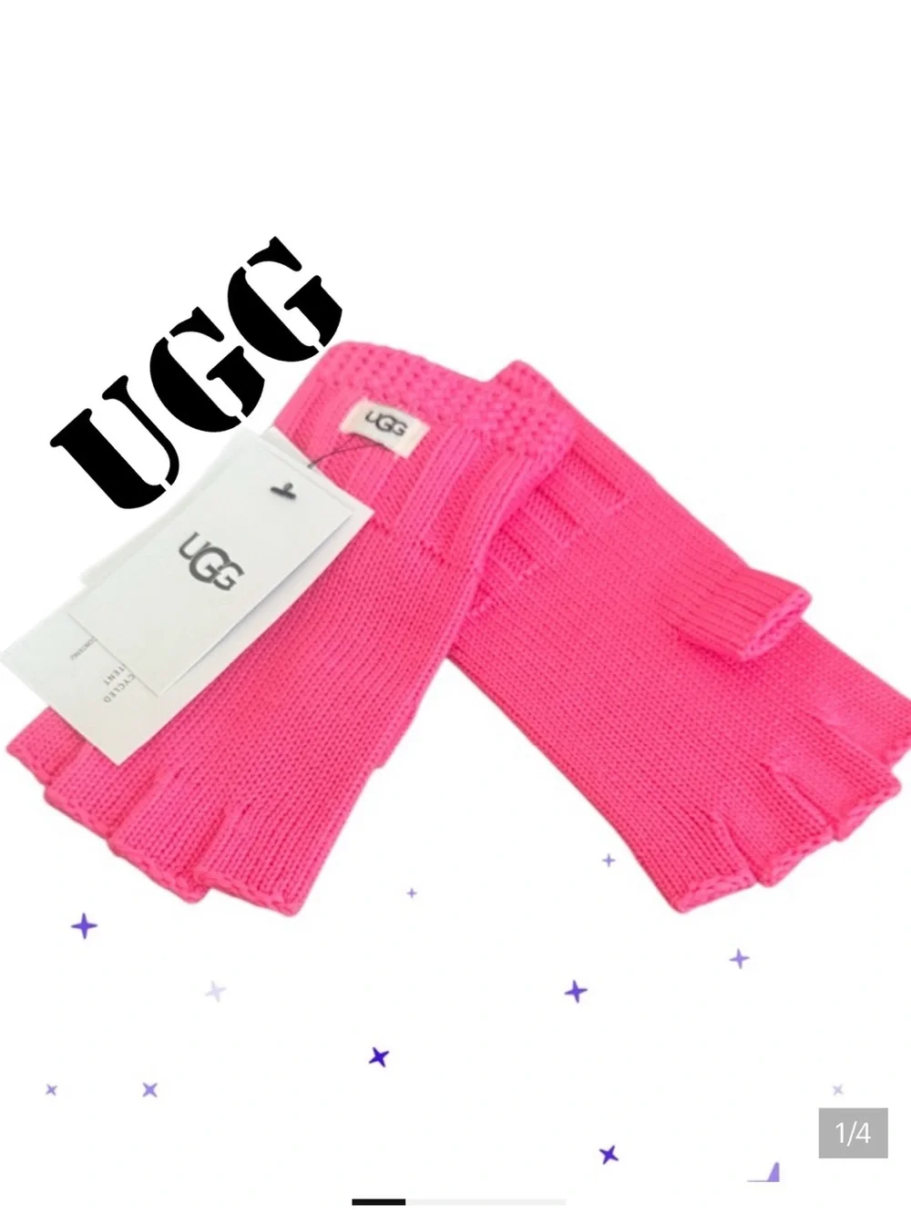 UGG FINGERTIP KNIT GLOVES HOT PINK